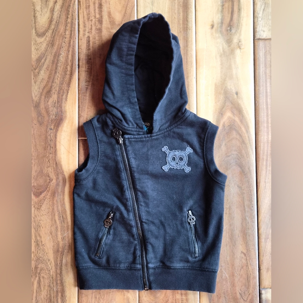 Black Skull Hoodie Vest